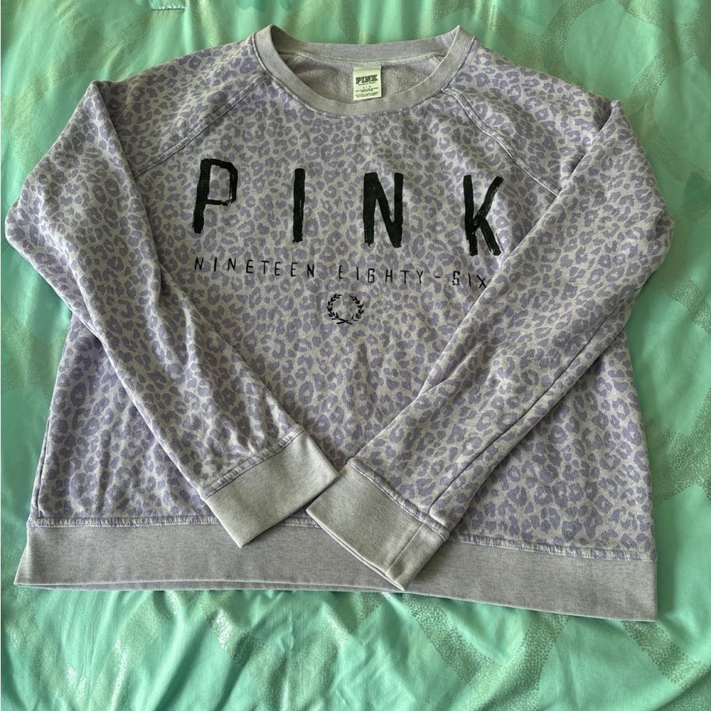 Victoria’s Secret pink leopard crew sweater